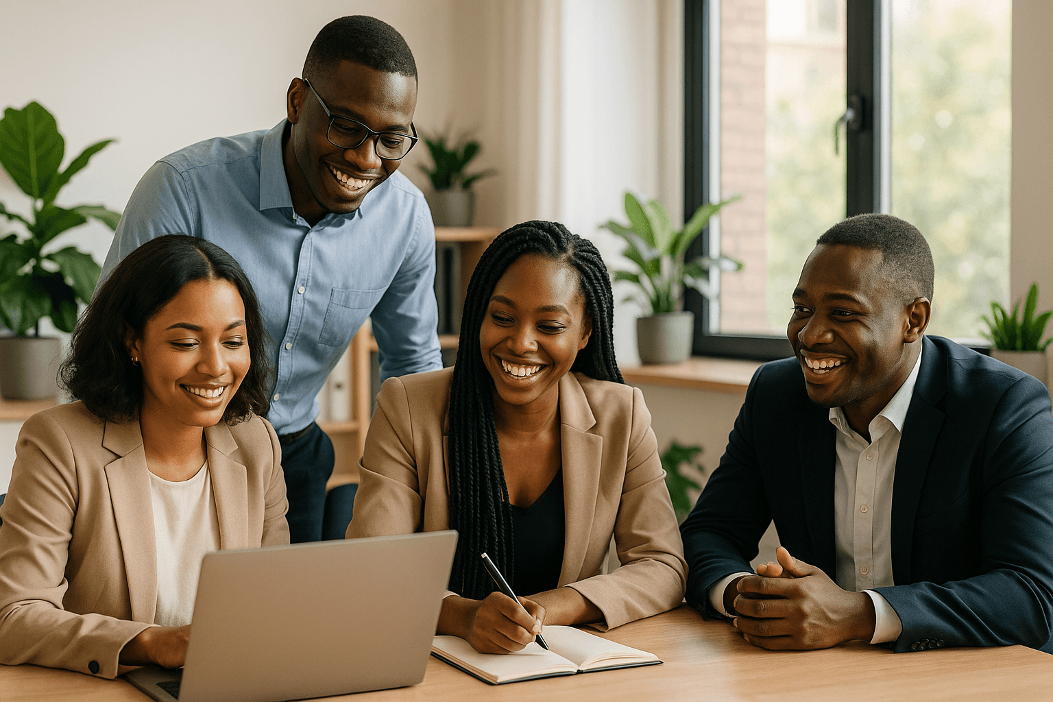 West African professionals collaborating